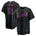 New York Mets Francisco Lindor Black Alternate Replica Baseball Jersey