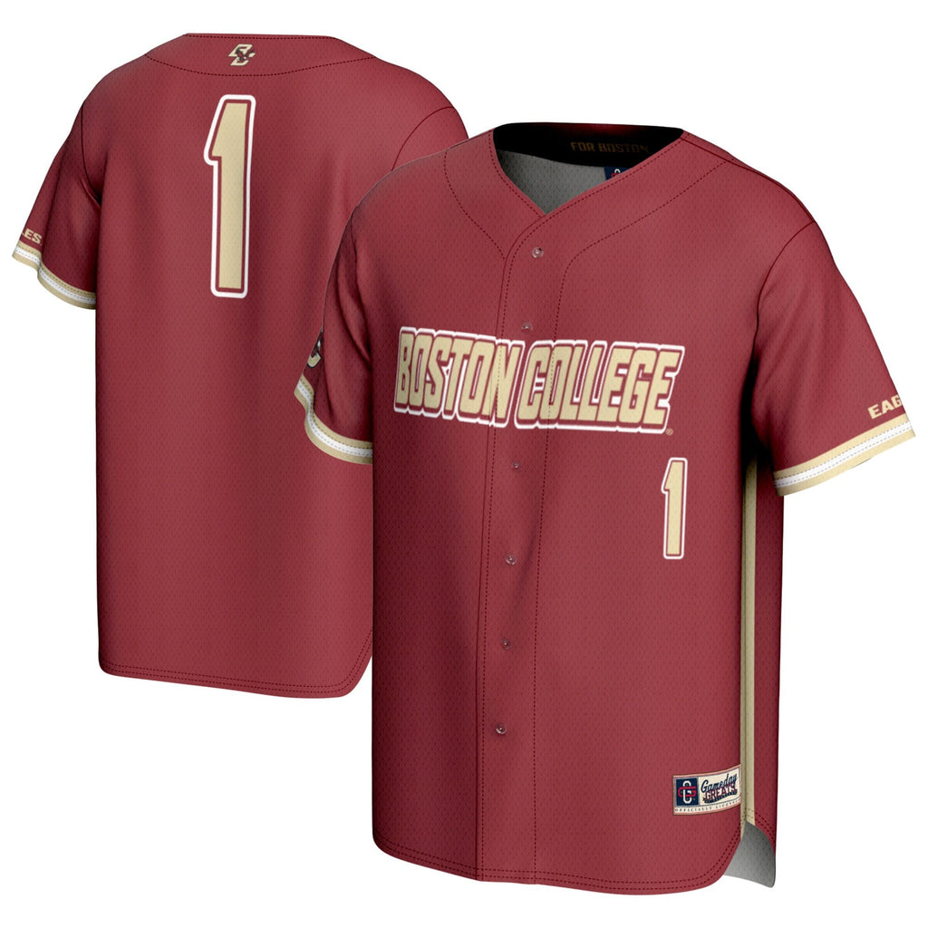 #1 Boston College Eagles Lightweight Baseball Fashion Jersey – Maroon