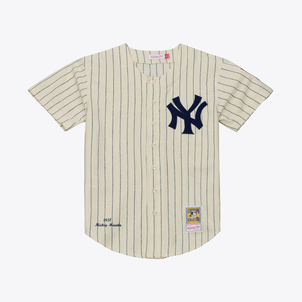 New York Yankees Mickey Mantle Cream 1951 Cooperstown Collection Baseball Jersey