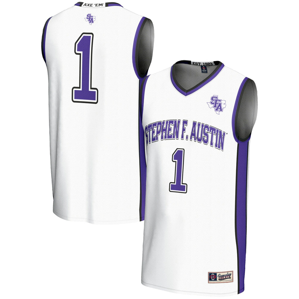 Stephen F Austin Lumberjacks #1 Basketball Jersey - White