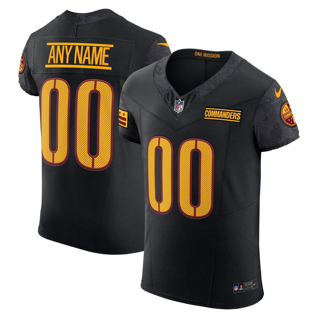 Washington Commanders Black Alternate Vapor F.U.S.E. Elite Custom Football Jersey