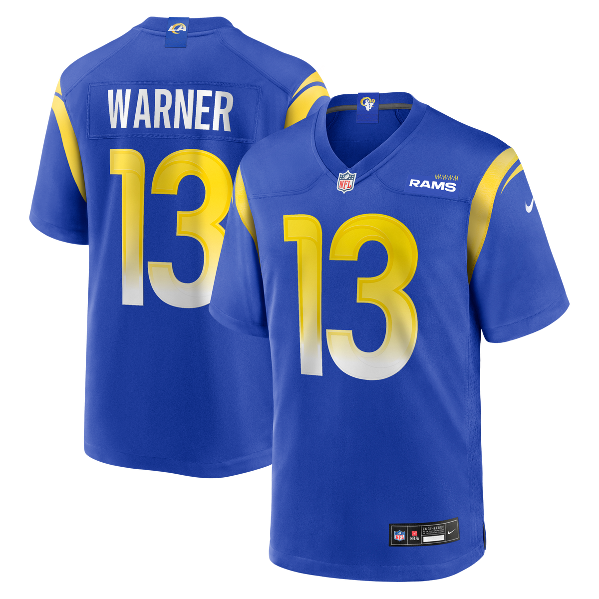 Los Angeles Rams Kurt Warner Royal Game Retired Player Football Jersey