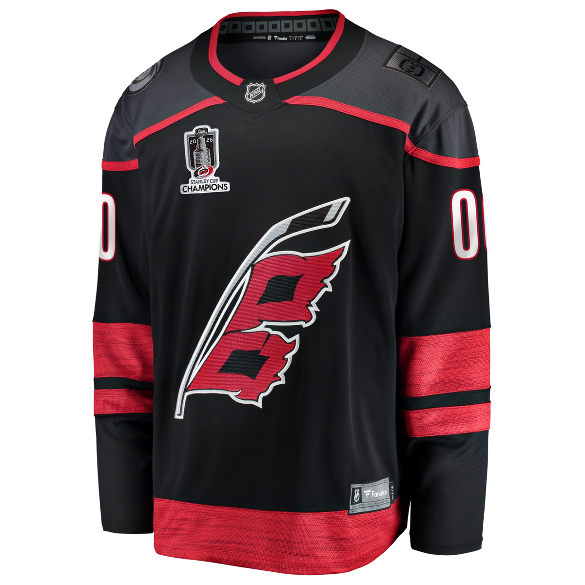 Carolina Hurricanes Black 2026 Stanley Cup Champions Home Breakaway Custom Hockey Jersey