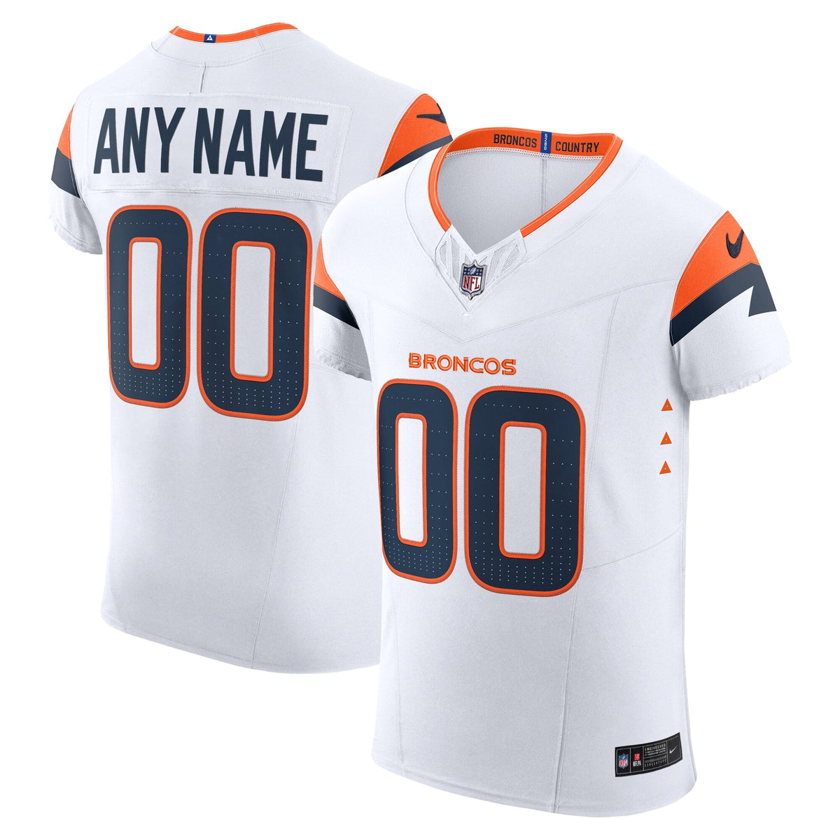 Denver Broncos White Vapor F.U.S.E. Elite Custom Football Jersey