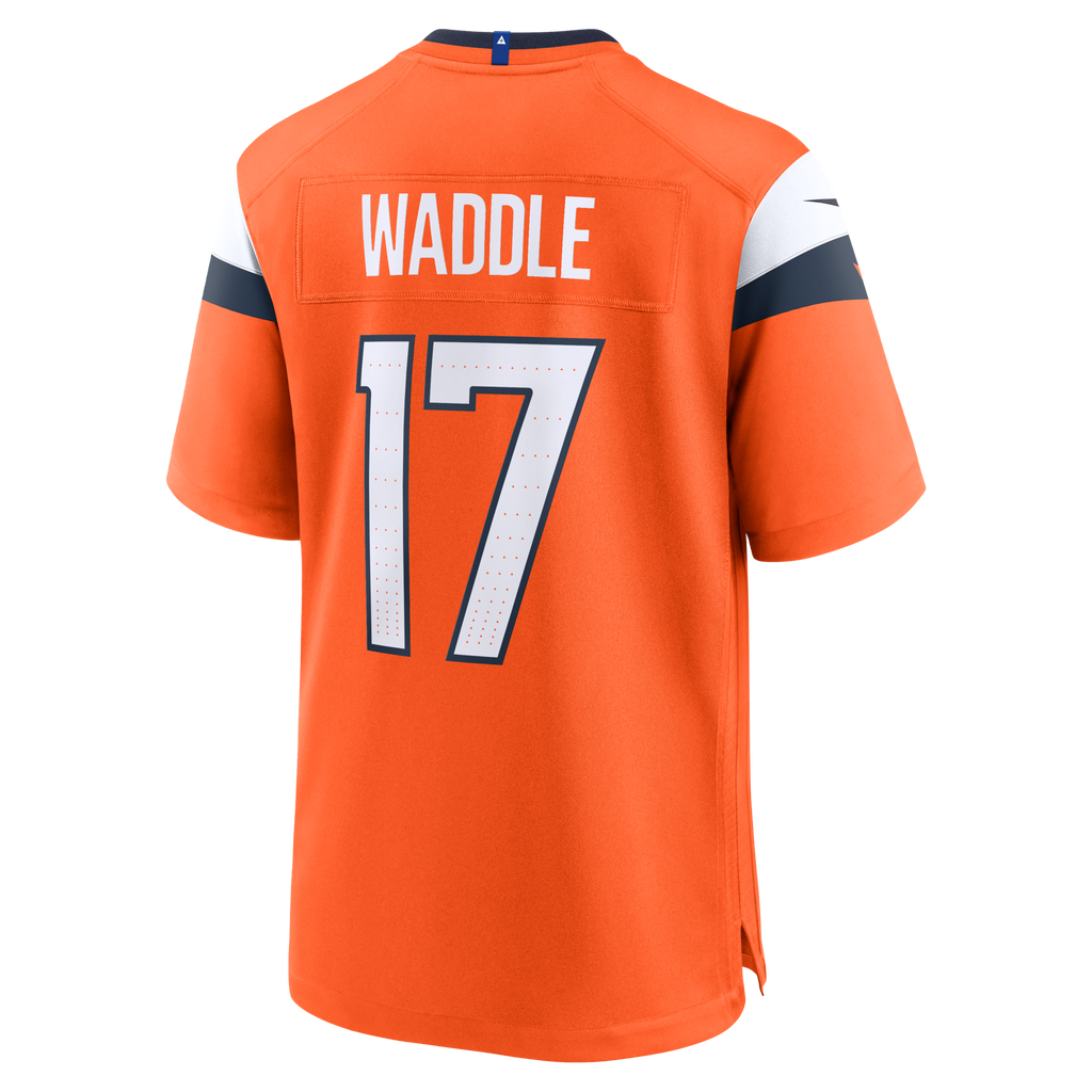 Denver Broncos Jaylen Waddle Orange Game Football Jersey
