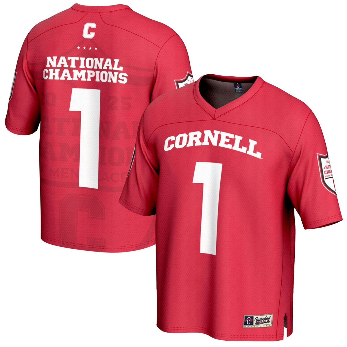 #1 Cornell Big Red 2025 NCAA Lacrosse National Champions Lightweight Fashion Jersey - Red
