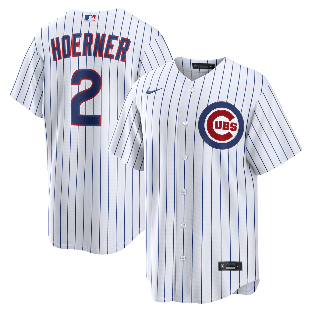 Chicago Cubs Nico Hoerner White Home Replica Baseball Jersey