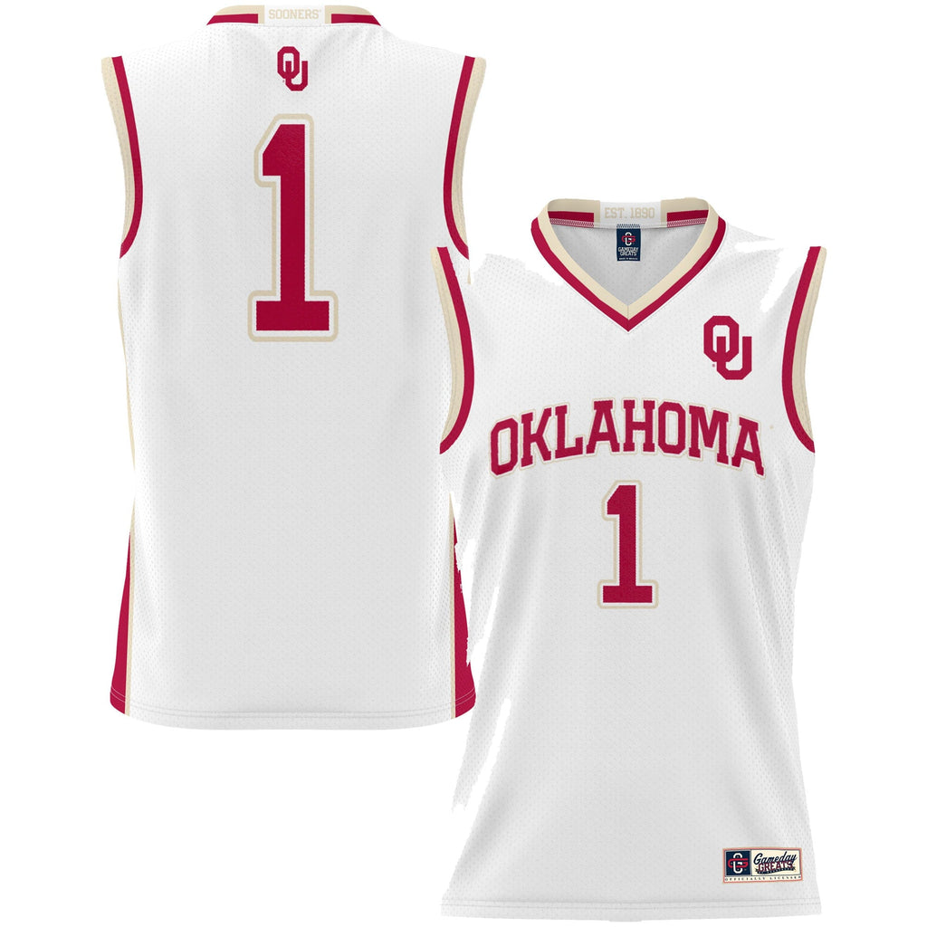 #1 Oklahoma Sooners Lightweight Basketball Jersey - White