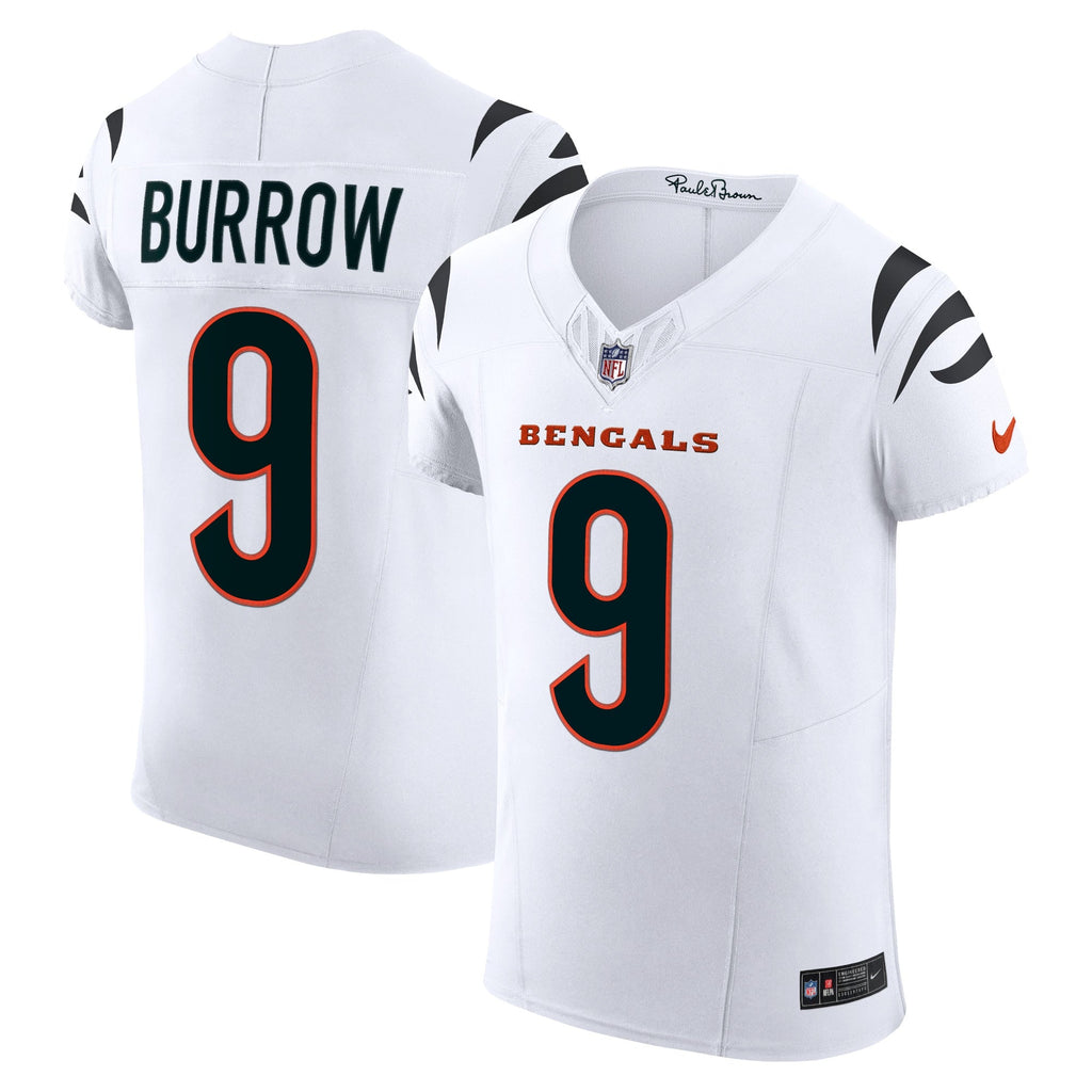 Cincinnati Bengals Joe Burrow White Vapor F.U.S.E. Elite Football Jersey