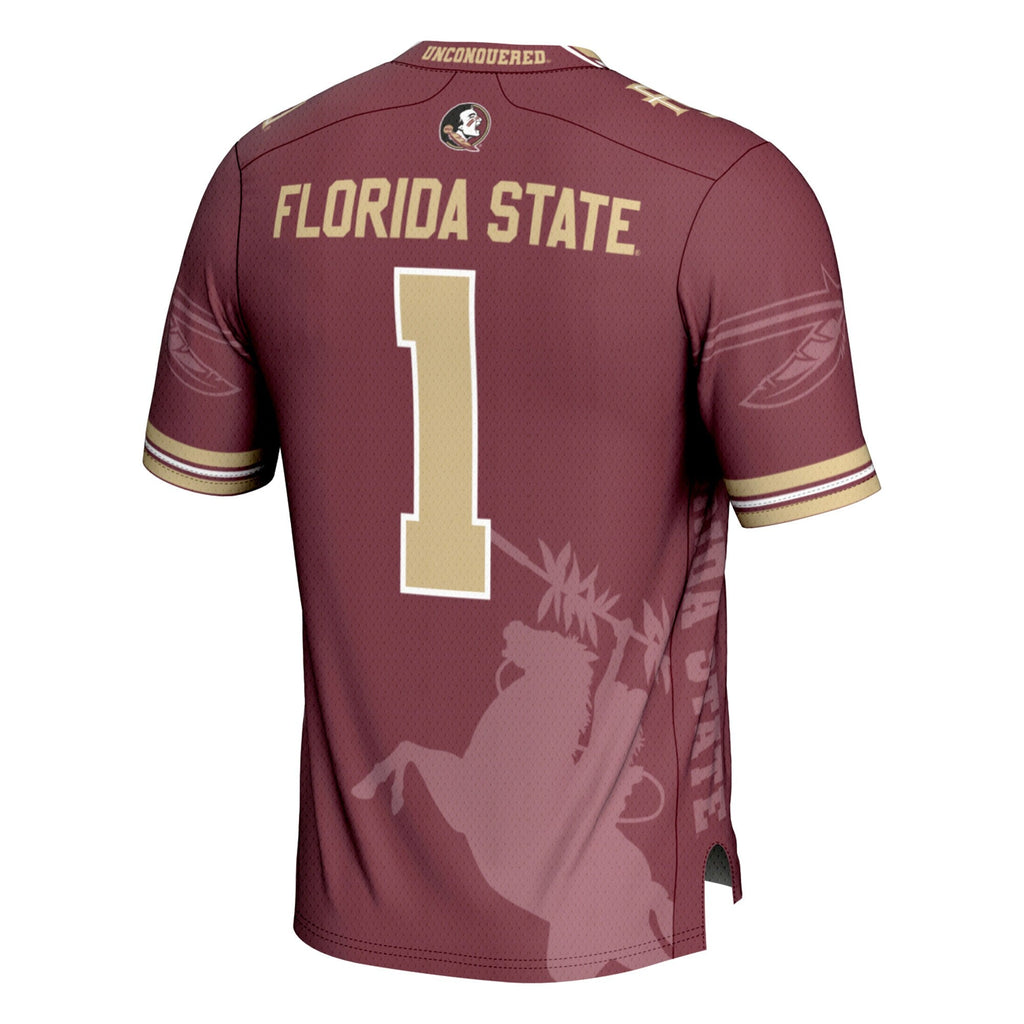 #1 Garnet Florida State Seminoles Icon Print Football Fashion Jersey