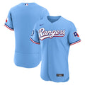 Texas Rangers Light Blue Alternate Sponsor Patch Baseball Jersey