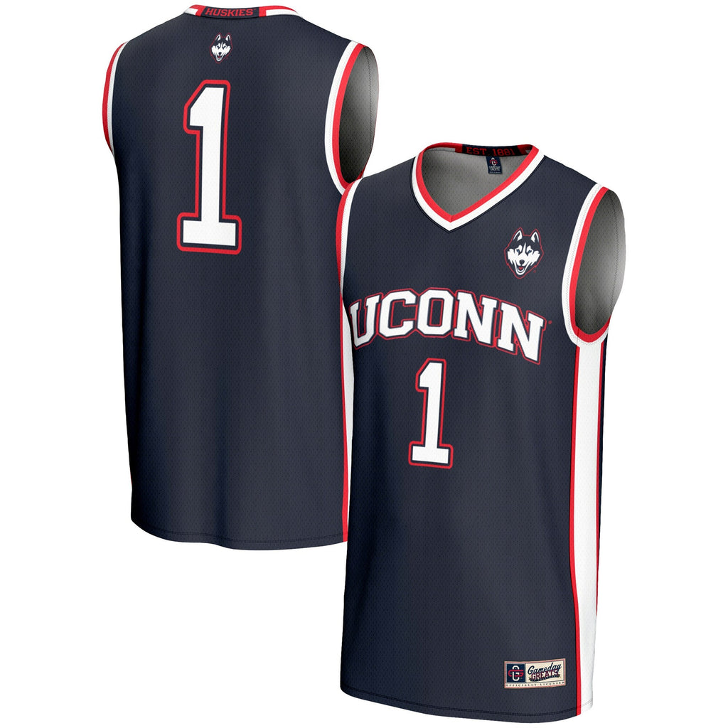 #1 Navy UConn Huskies Lightweight Basketball Jersey