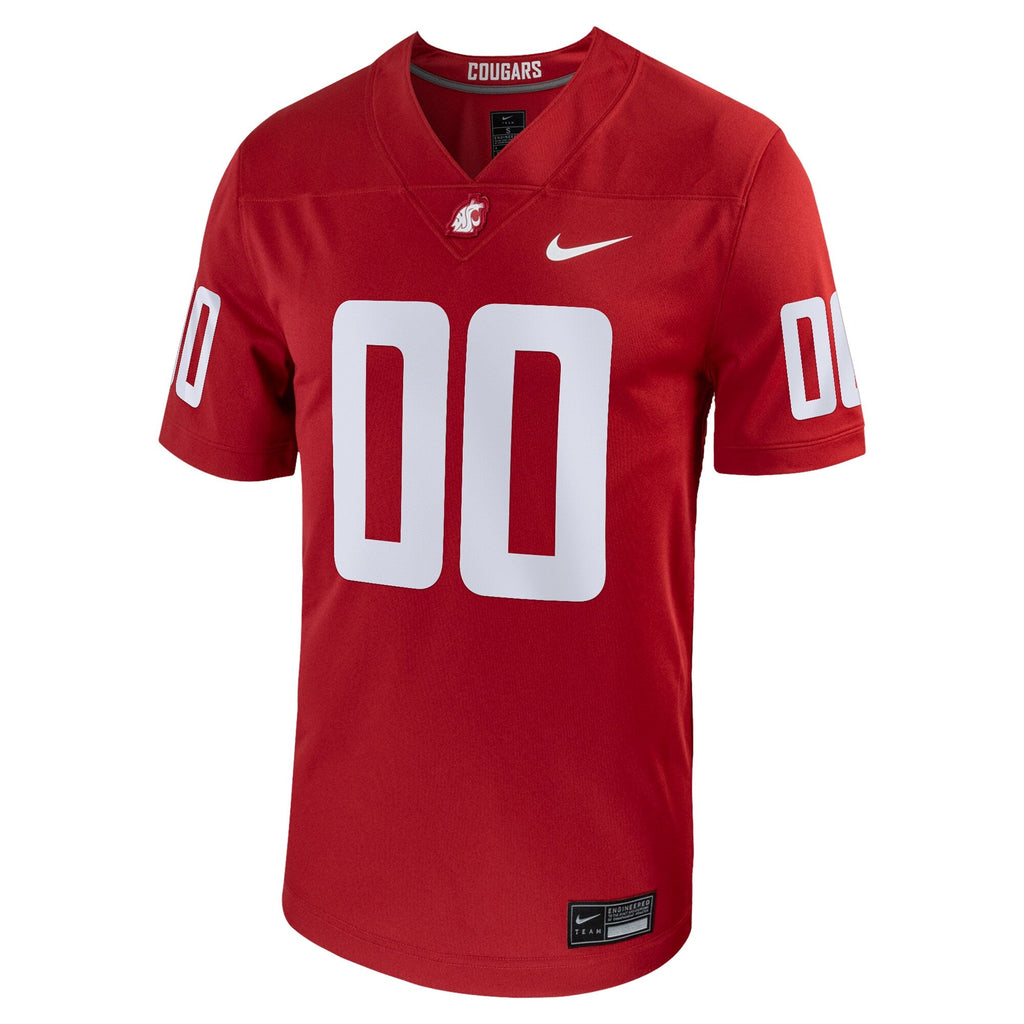 Crimson Washington State Cougars Football Custom Game Jersey