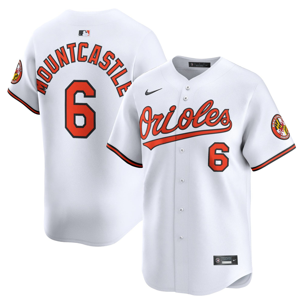 Baltimore Orioles Ryan Mountcastle White Home Limited Player Baseball Jersey
