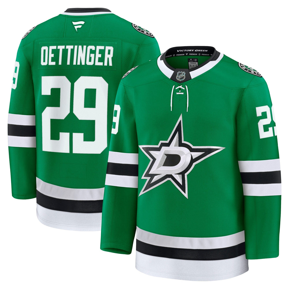Dallas Stars Jake Oettinger Kelly Green Home Premium Jersey