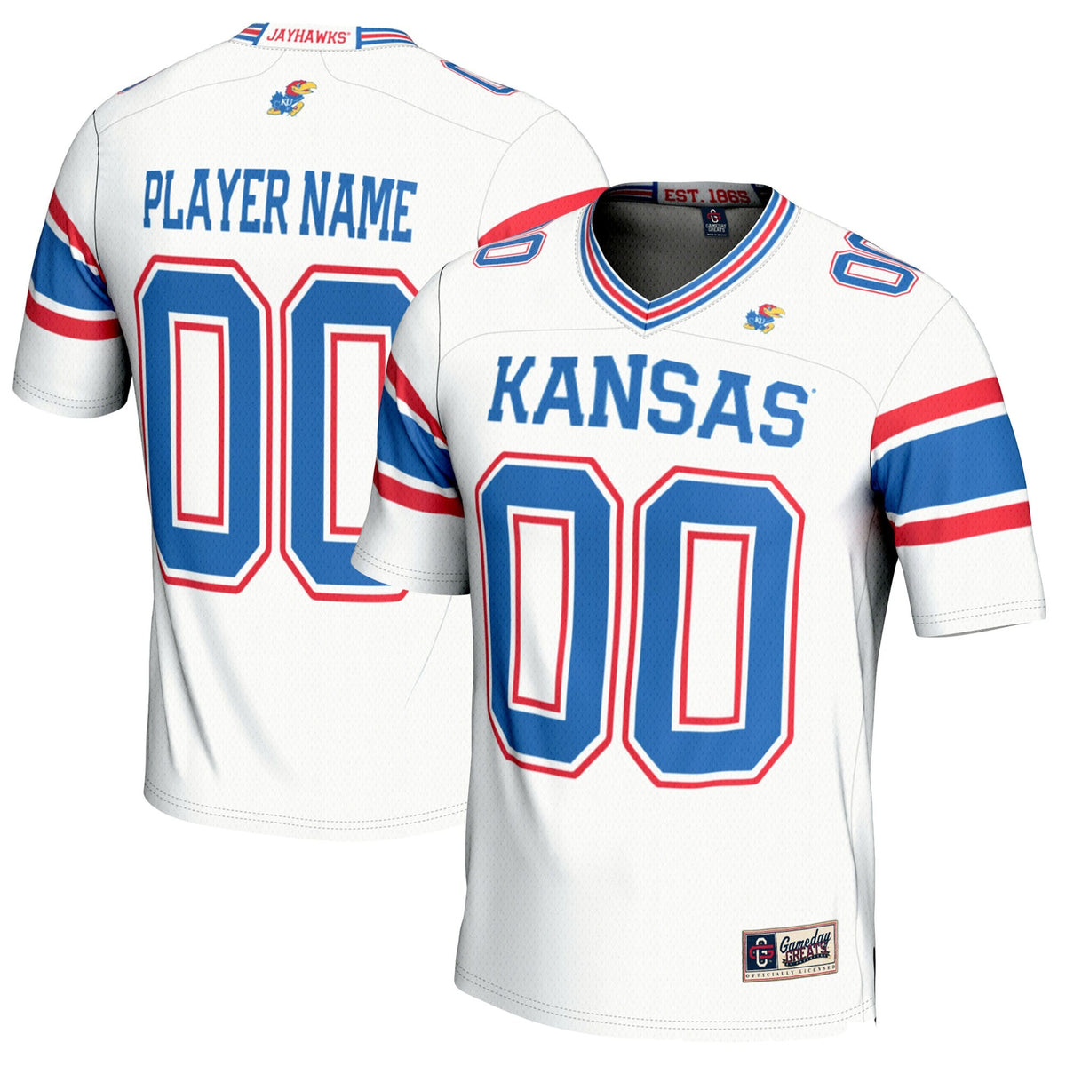 Kansas Jayhawks NIL Pick-A-Player Football Jersey - White
