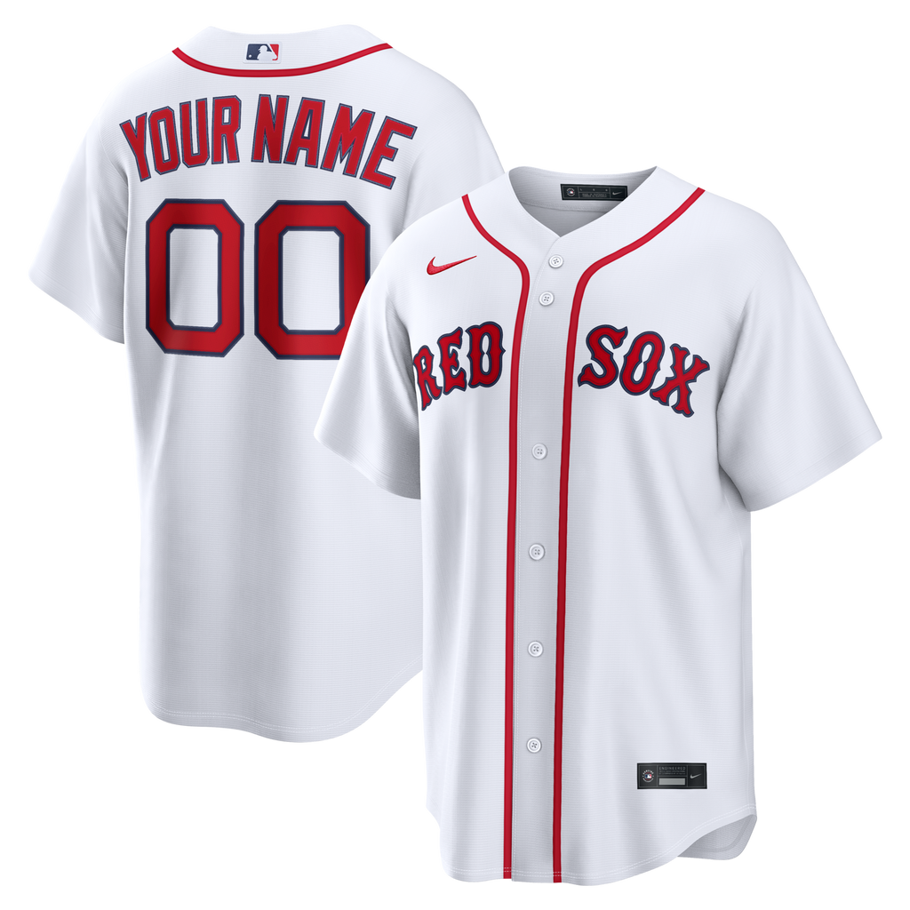 Boston Red Sox White Home Replica Custom Baseball Jersey