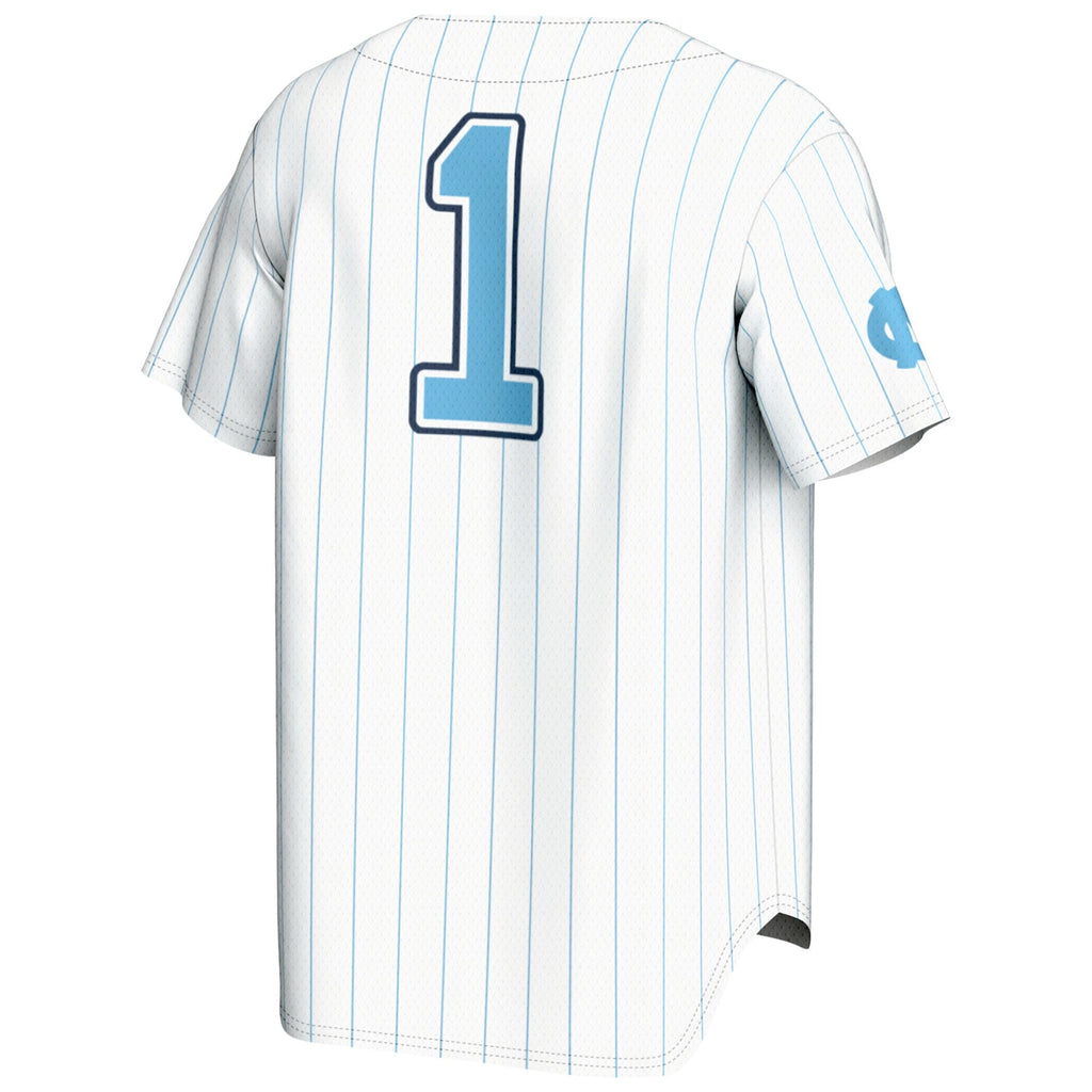 #1 White North Carolina Tar Heels Lightweight Baseball Fashion Jersey