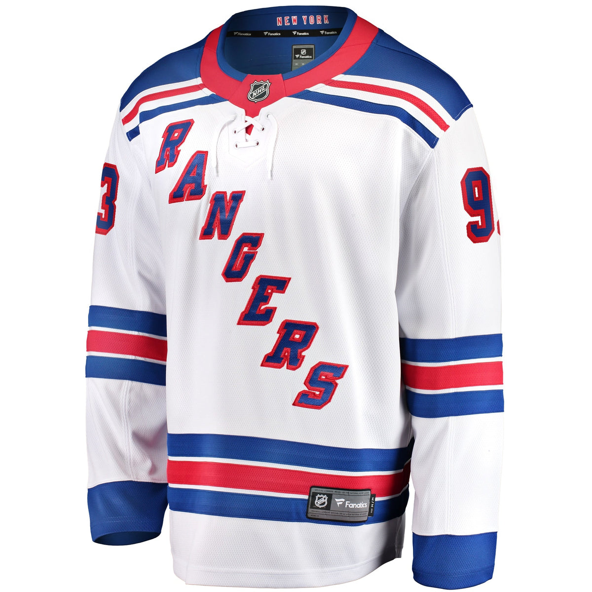 New York Rangers Mika Zibanejad White Away Premier Breakaway Player Hockey Jersey