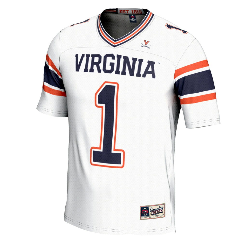 #1 White Virginia Cavaliers Football Jersey
