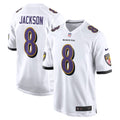 Baltimore Ravens Lamar Jackson White Game Football Jersey