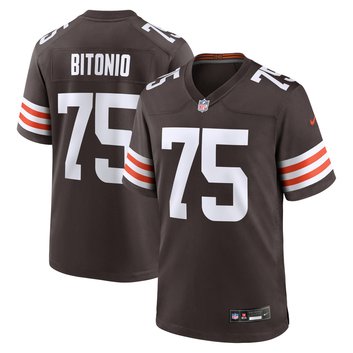 Cleveland Browns Joel Bitonio Brown Game Football Jersey