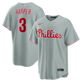 Philadelphia Phillies Bryce Harper Gray Road Replica Baseball Jersey