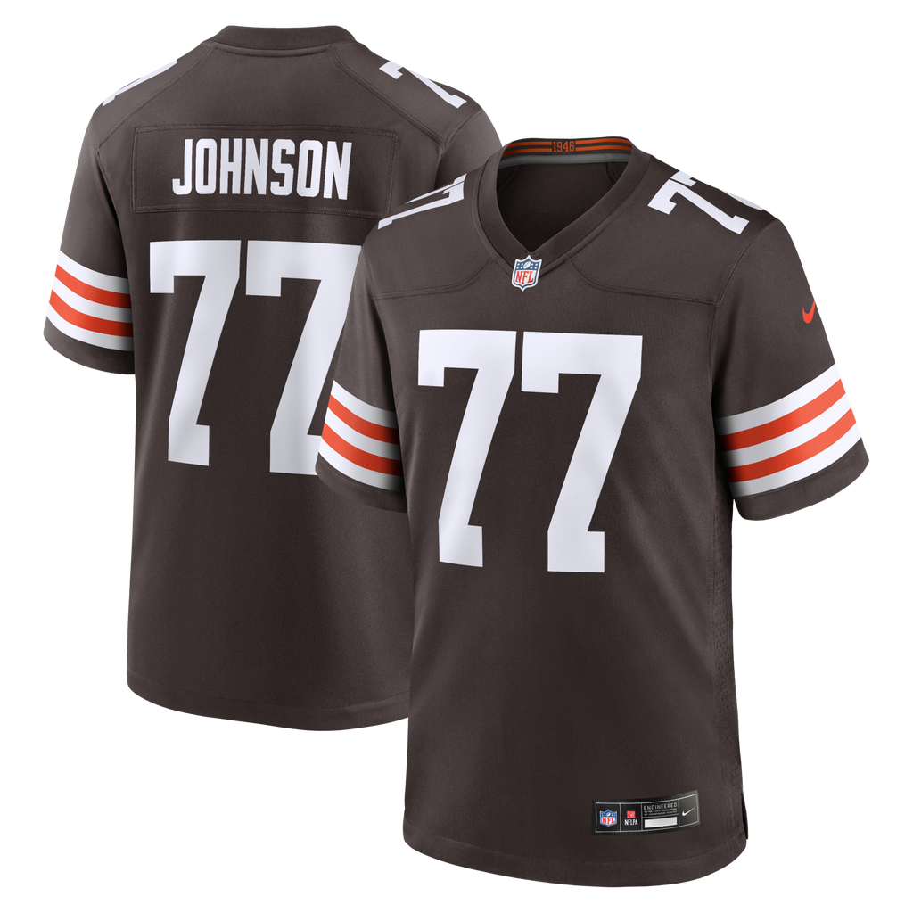 Cleveland Browns Zion Johnson Brown Team Game Football Jersey
