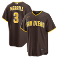 San Diego Padres Jackson Merrill Brown Road Replica Baseball Jersey