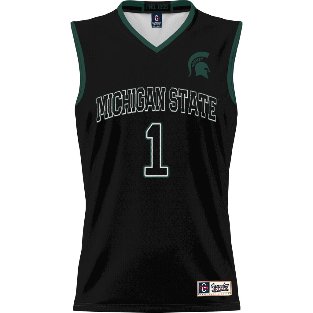 #1 Michigan State Spartans Lightweight Basketball Jersey - Black