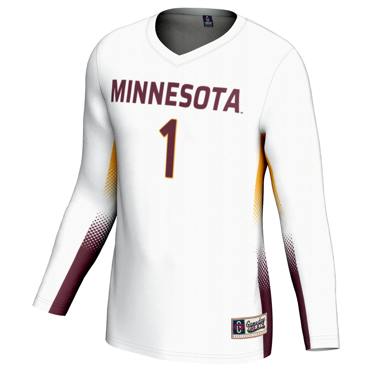 #1 Minnesota Golden Gophers Lightweight Volleyball Jersey - White