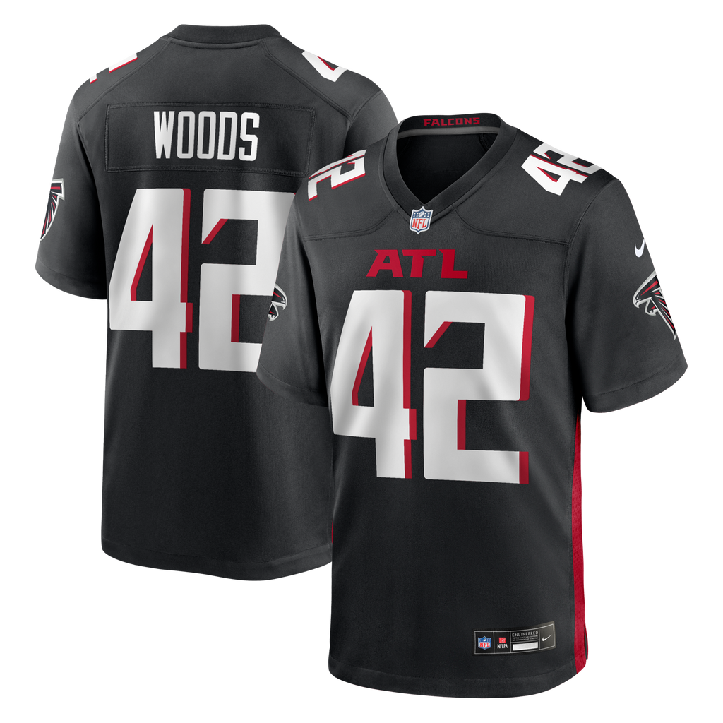 Atlanta Falcons Josh Woods Black Team Game Football Jersey