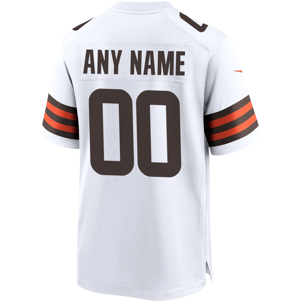Cleveland Browns White Custom Game Football Jersey