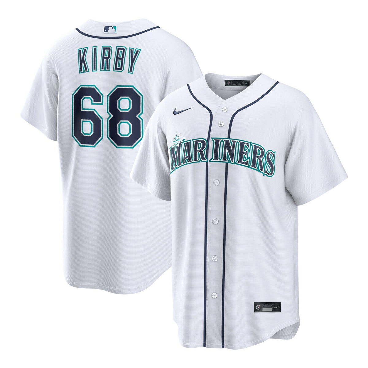 Seattle Mariners George Kirby White Home Replica Baseball Jersey
