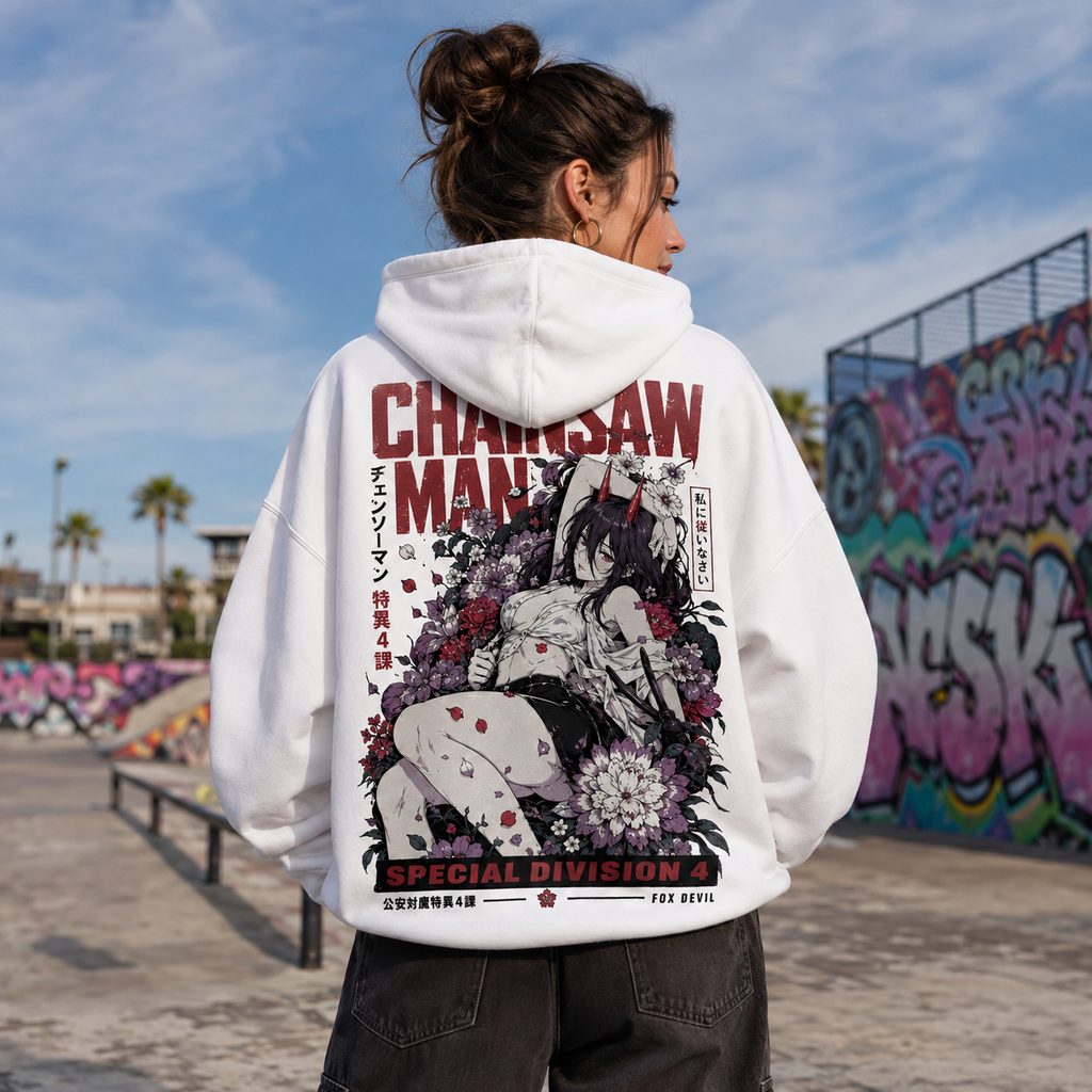 Fox Devil girl Chainsaw Man Anime Hoodie - Fox Devil Blossoms
