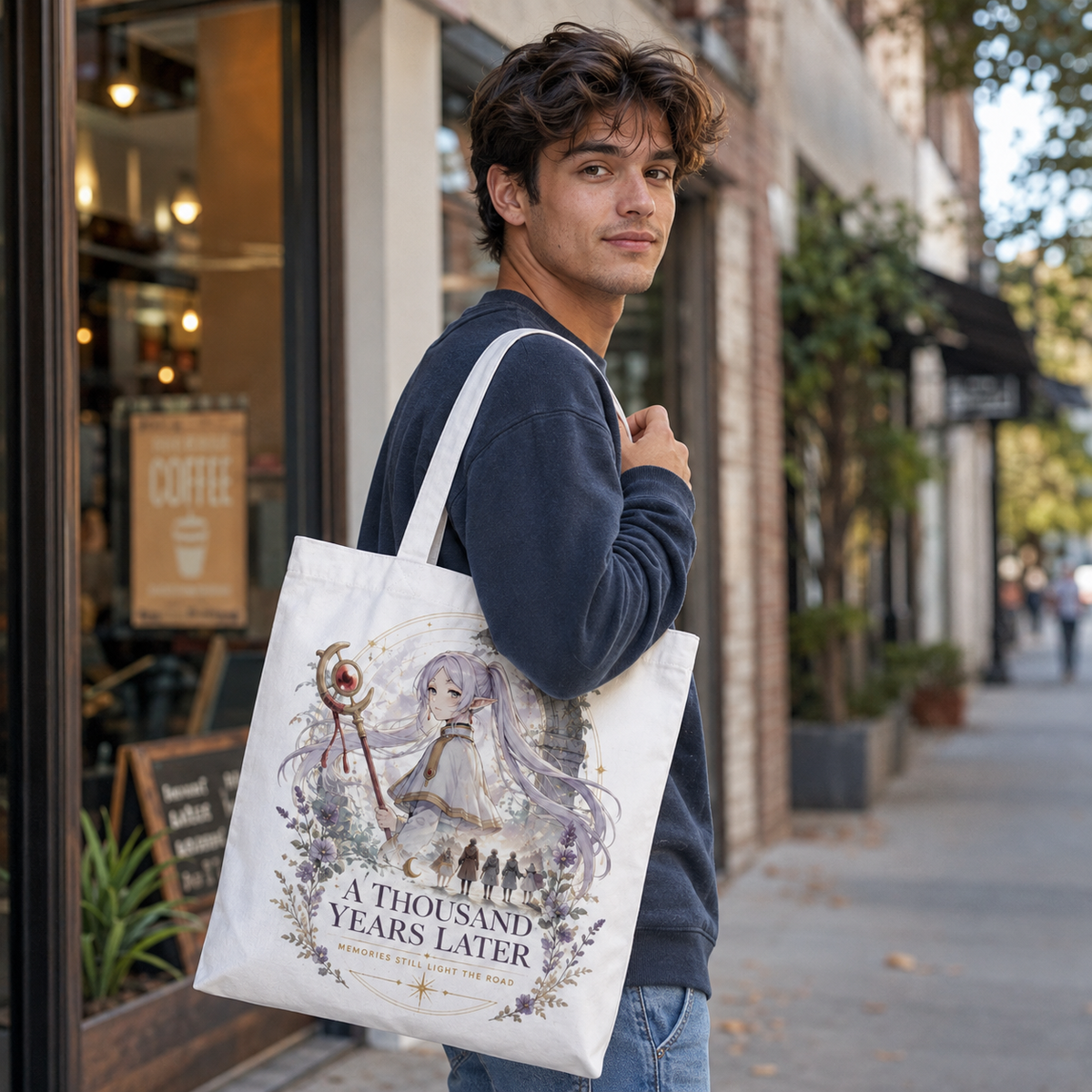 Frieren Anime Canvas Tote Bag - A Thousand Years
