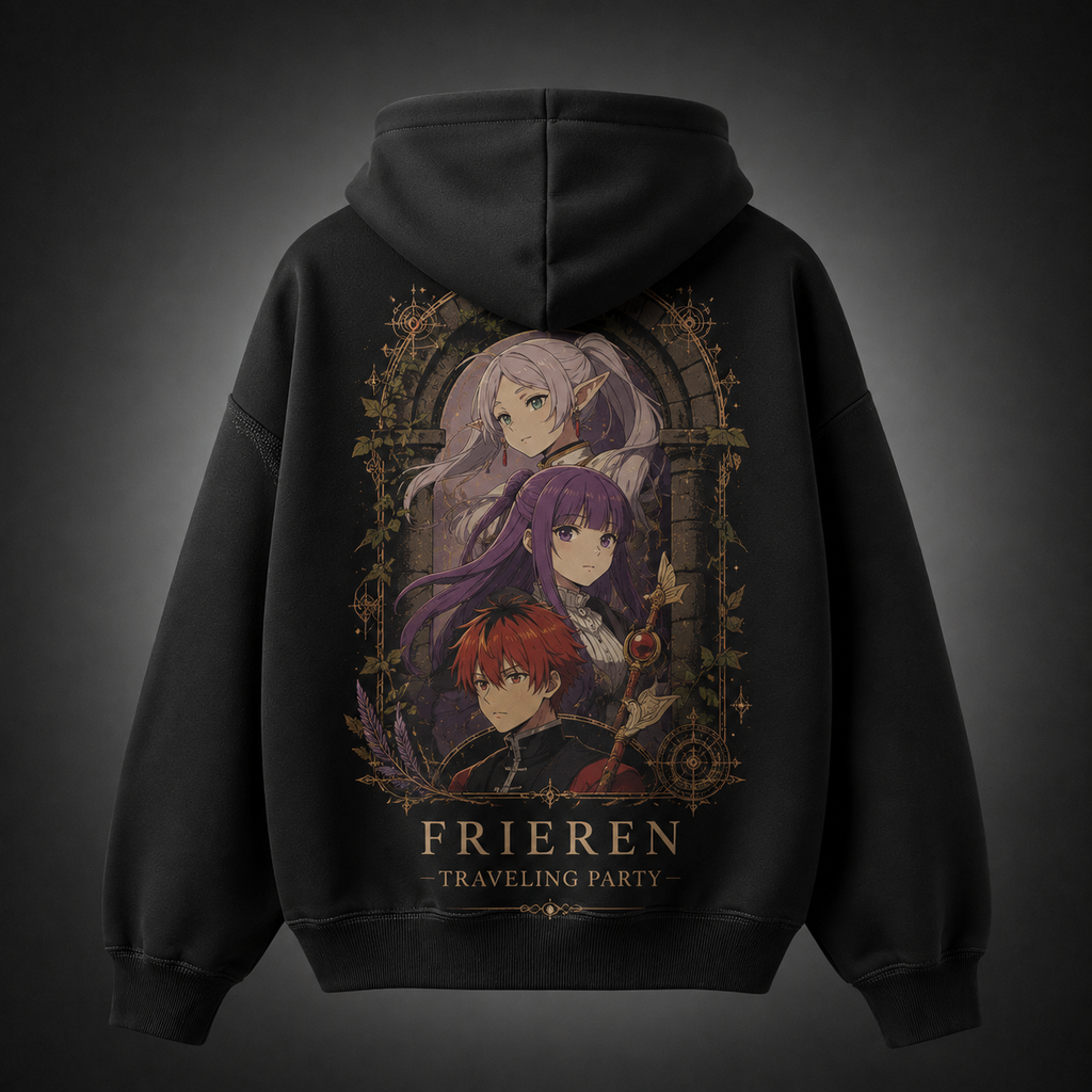 Frieren Anime Hoodie - Ancient Flame