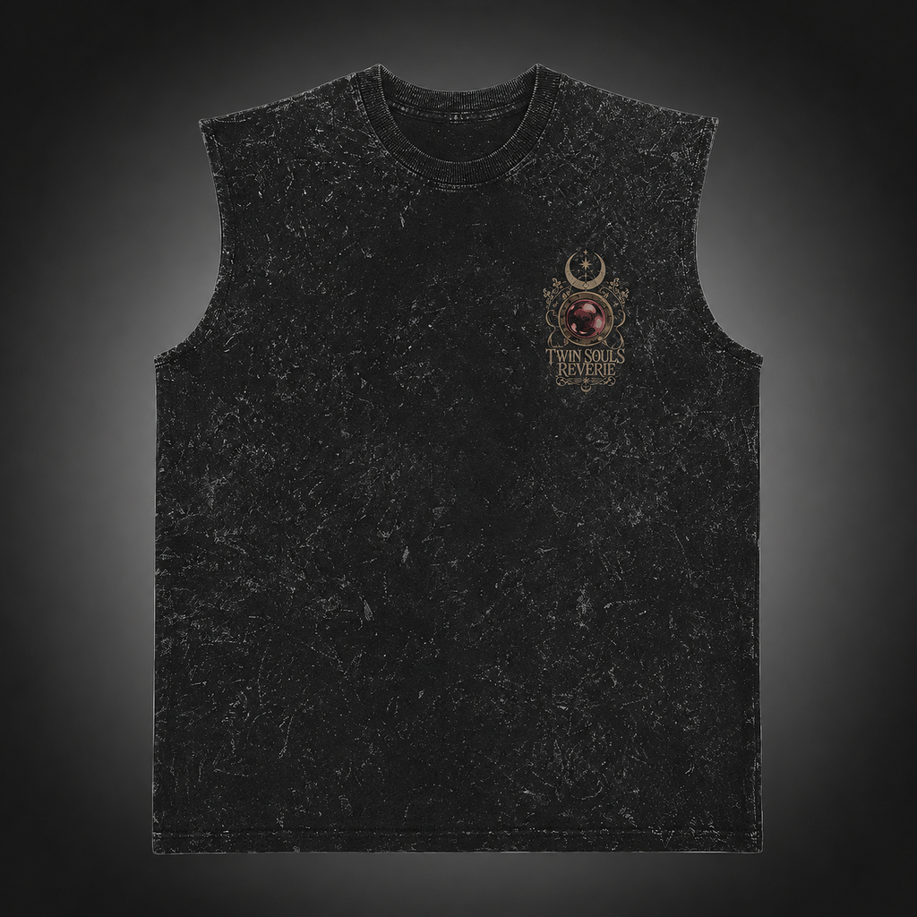 Frieren, Aura Twin Souls Acid Wash Vest Anime Tank Top