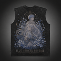 Frieren Anime Tank Top - Blue Memory Reverie Acid Wash Vest