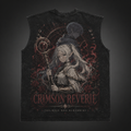 Frieren Anime Tank Top - Crimson Reverie Acid Wash Vest