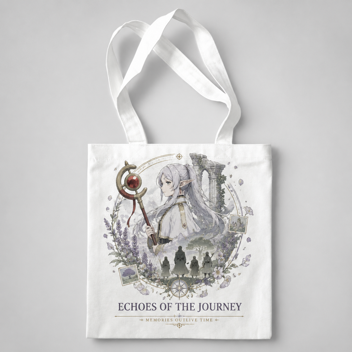 Frieren Anime Canvas Tote Bag - Echoes Journey
