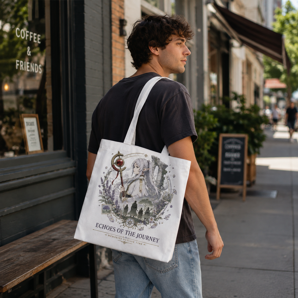 Frieren Anime Canvas Tote Bag - Echoes Journey