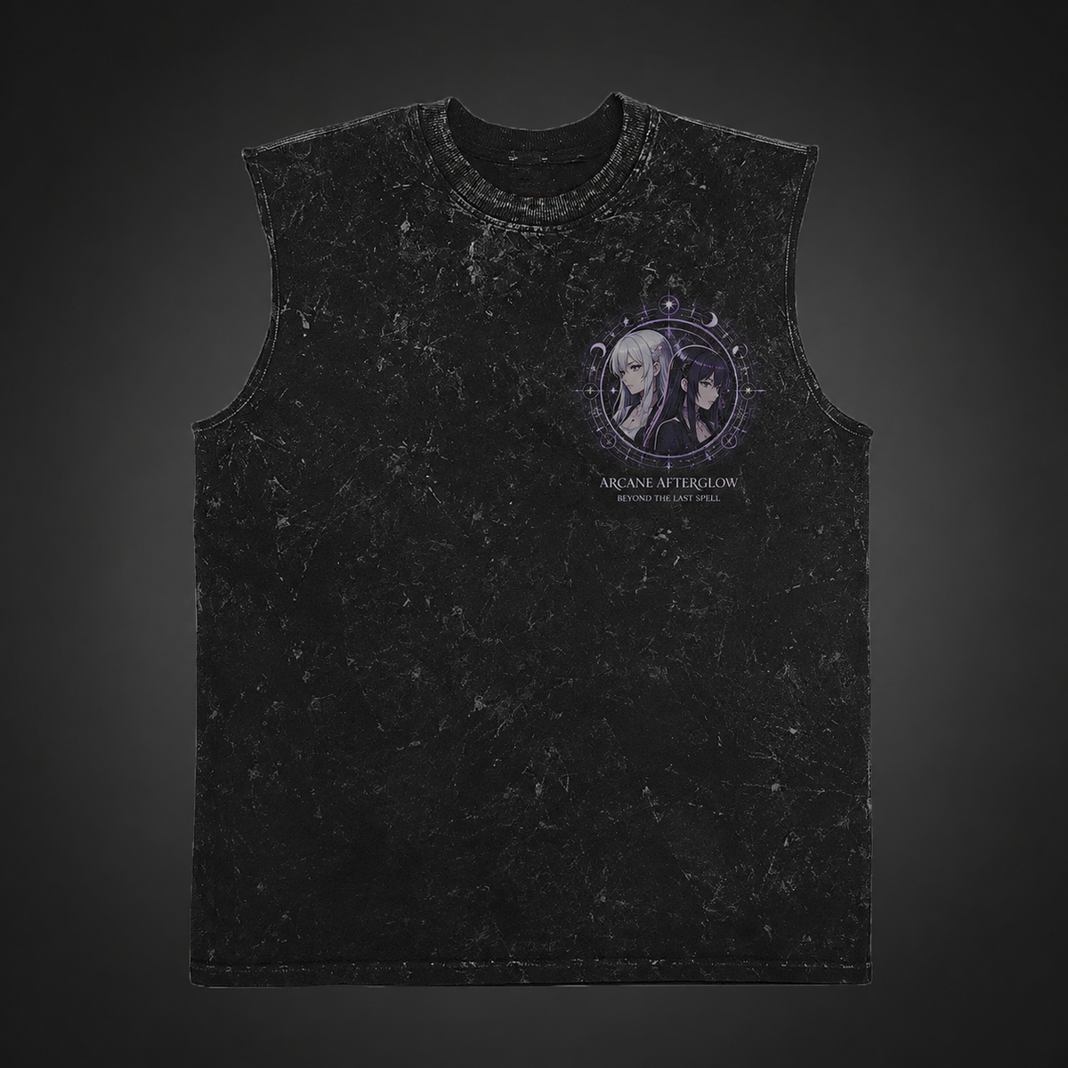 Frieren, Fern Arcane Afterglow Acid Wash Vest Anime Tank Top