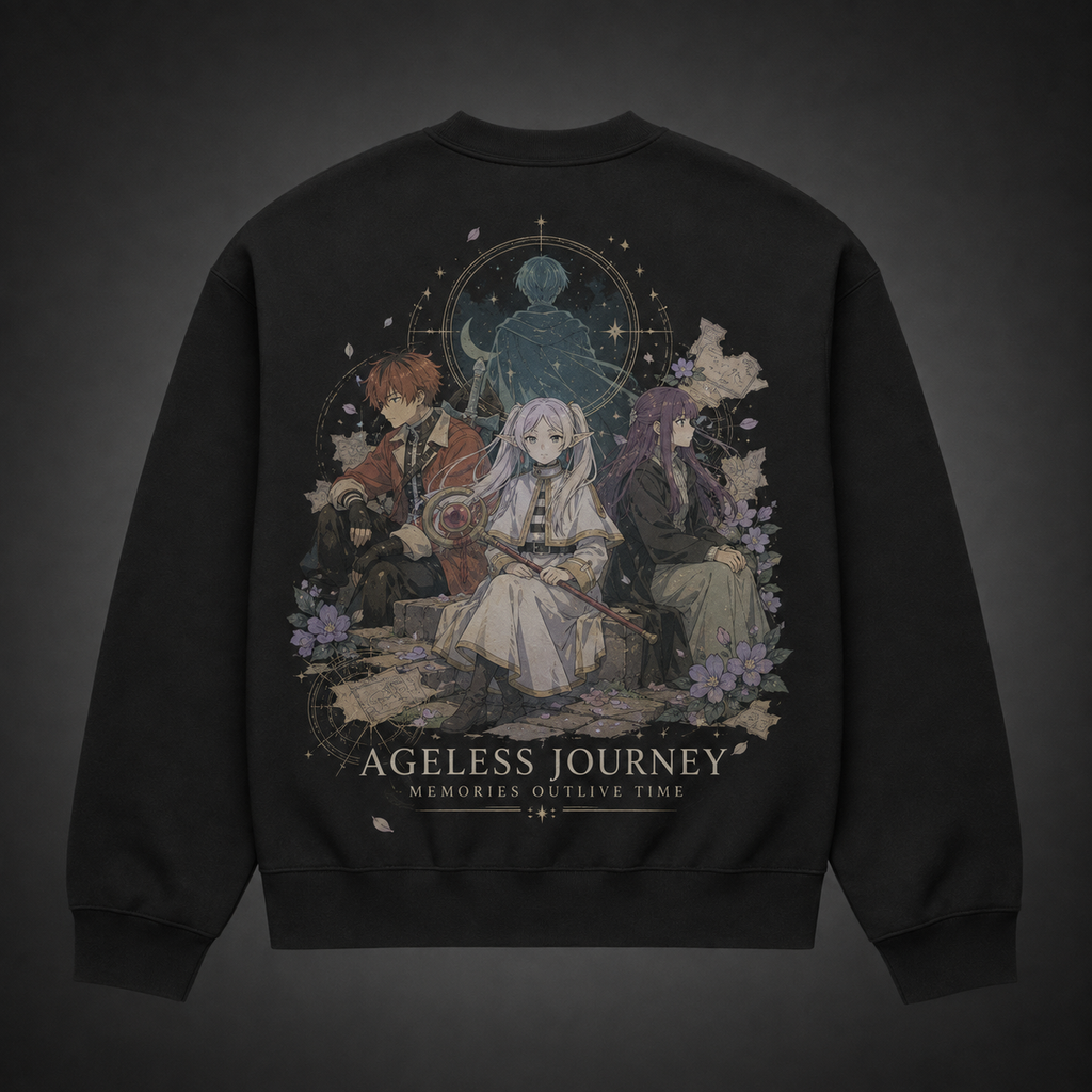 Frieren, Fern, Stark Ageless Journey Anime Sweatshirt