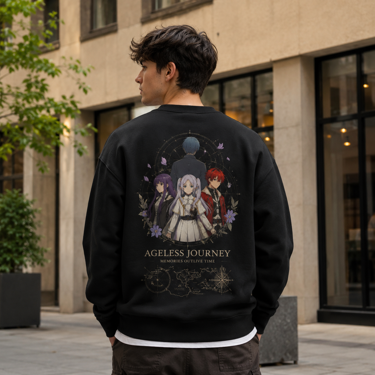 Frieren, Fern, Stark Ageless Journey Anime Sweatshirt