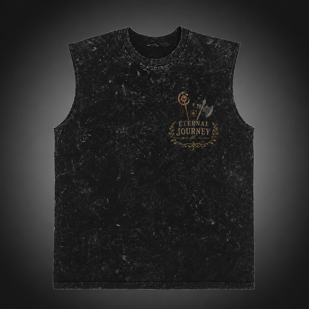 Frieren, Fern, Stark Eternal Journey Crew Acid Wash Vest Anime Tank Top