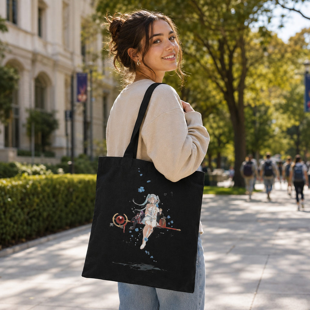 Frieren, Fern, Stark Floating Reverie Anime Canvas Tote Bag