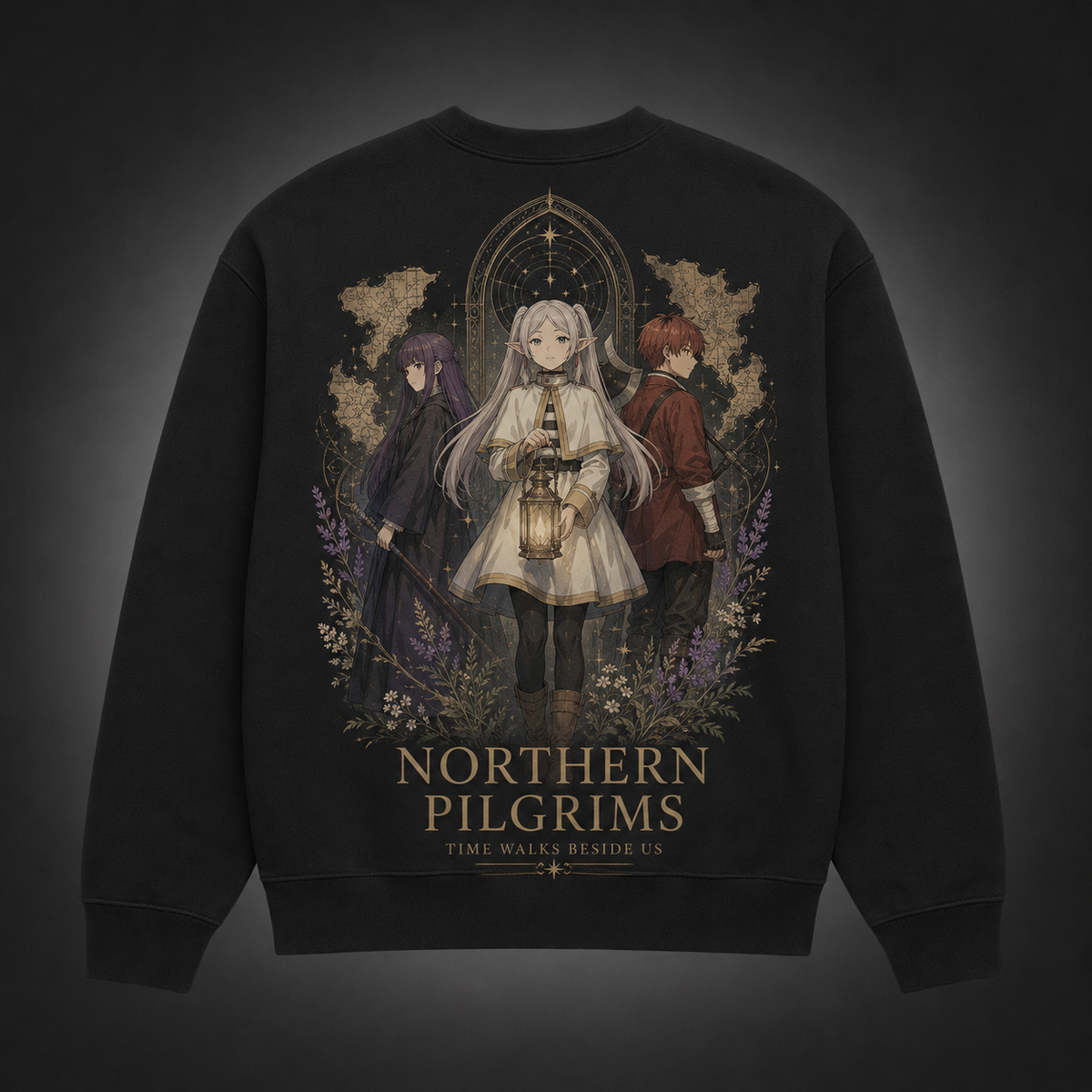 Frieren, Fern, Stark Northern Pilgrims Anime Sweatshirt
