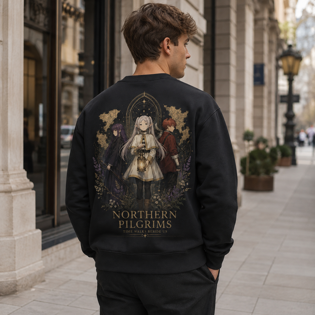 Frieren, Fern, Stark Northern Pilgrims Anime Sweatshirt