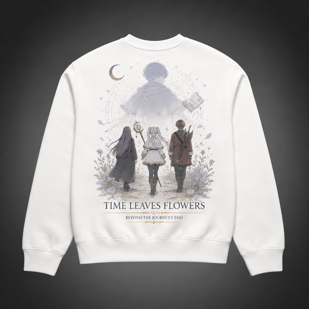 Frieren, Fern, Stark Time Leaves Flowers Anime Sweatshirt